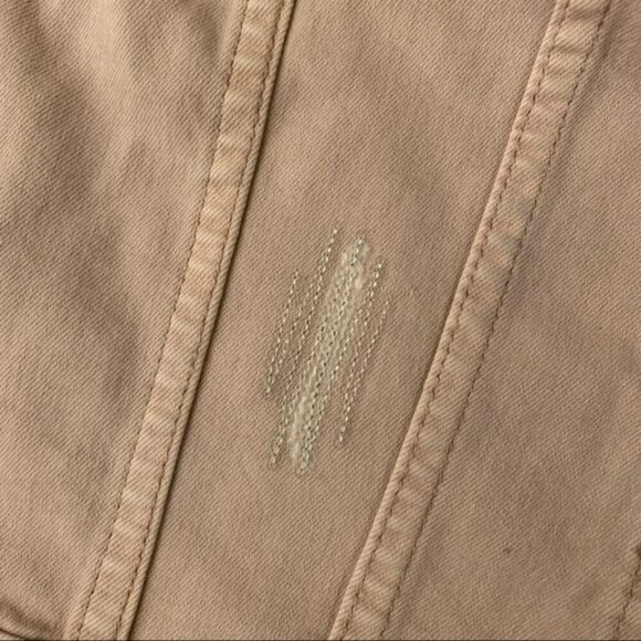 Charlie B collections distressed blush pink cropped denim vest with sequins - L - Picture 7 of 7